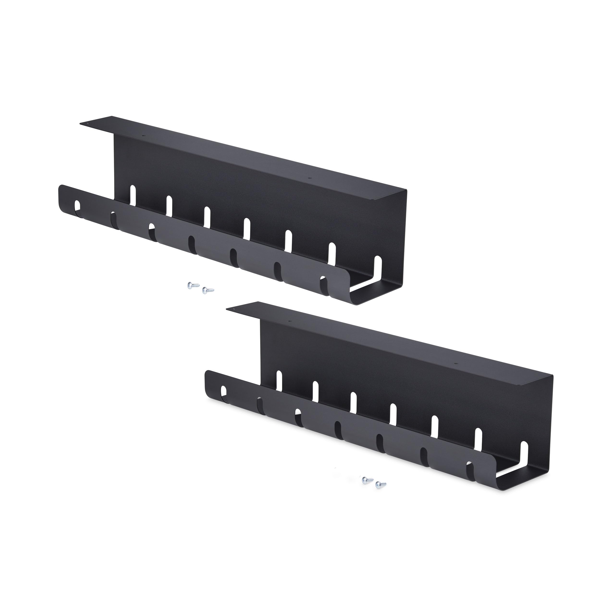 Startech 2-Pack Under Desk Cable Management Tray 42"" Long 21"" Per Tray Slotted S
