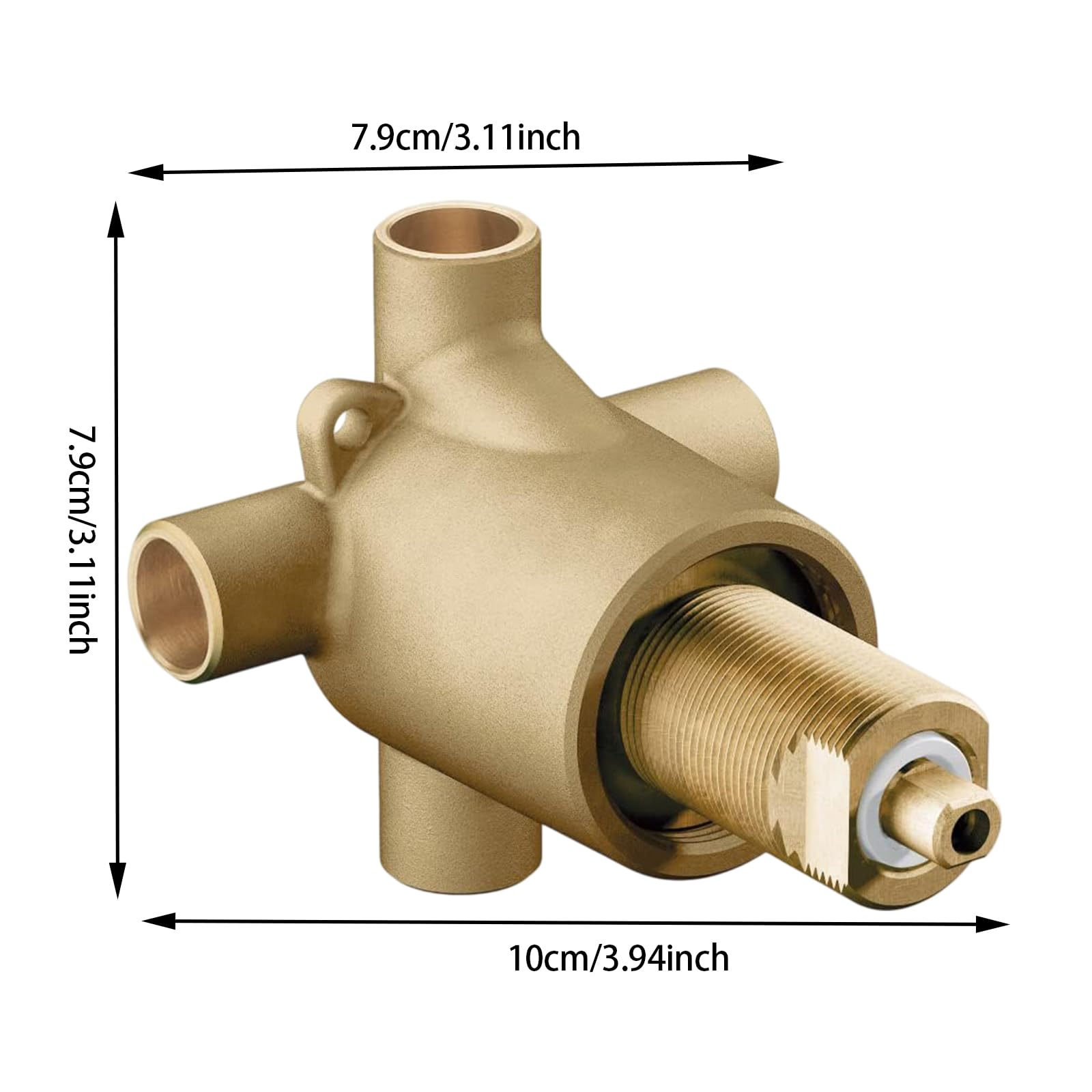 Válvula de cambio de ducha 3 funciones latón 1/2 pulgadas para bañera | Cabezal de ducha de mano y bañera, latón macizo, fácil intercambio, compatible con 3360