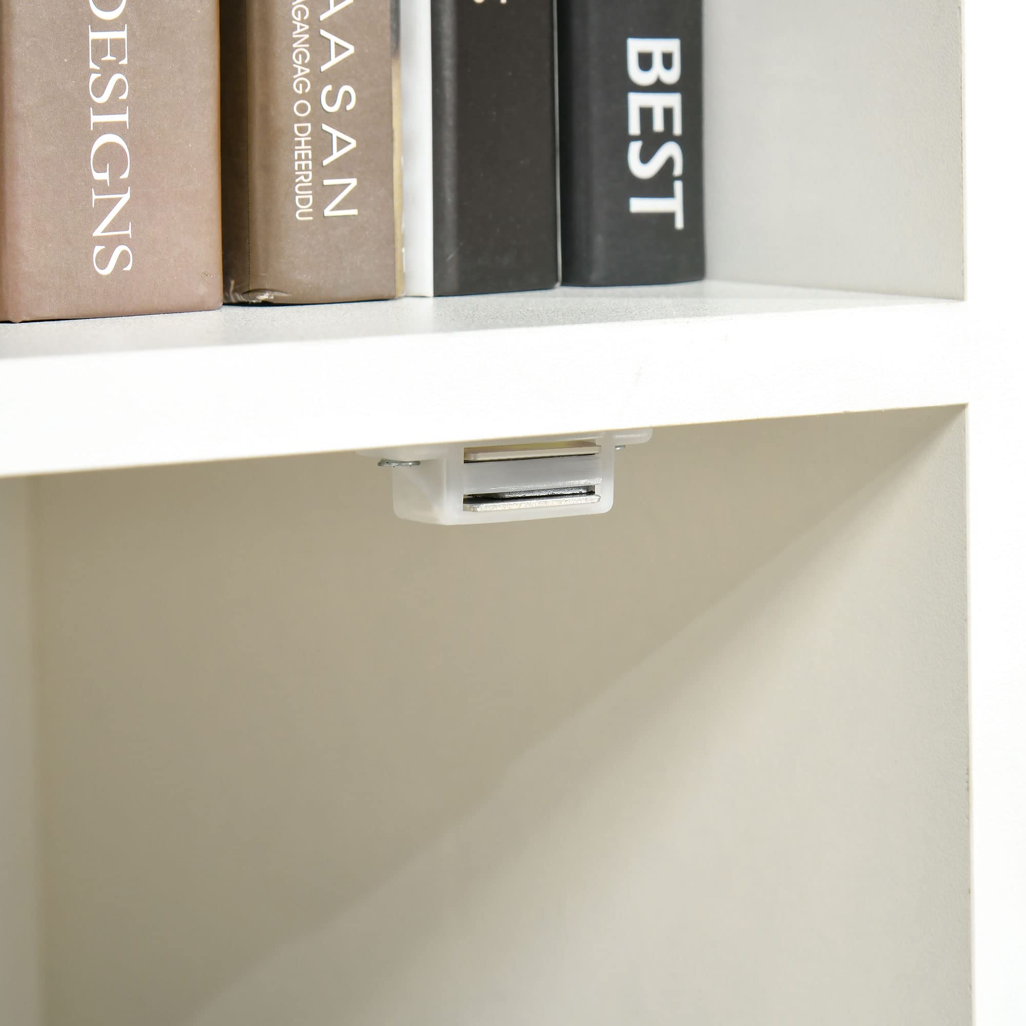 HOMCOM Estantería para Libros con 3 Estantes Abiertos y Cajón Librería Moderno para Almacenamiento Juguetes CDs Plantas 40x30x129,5 cm Blanco
