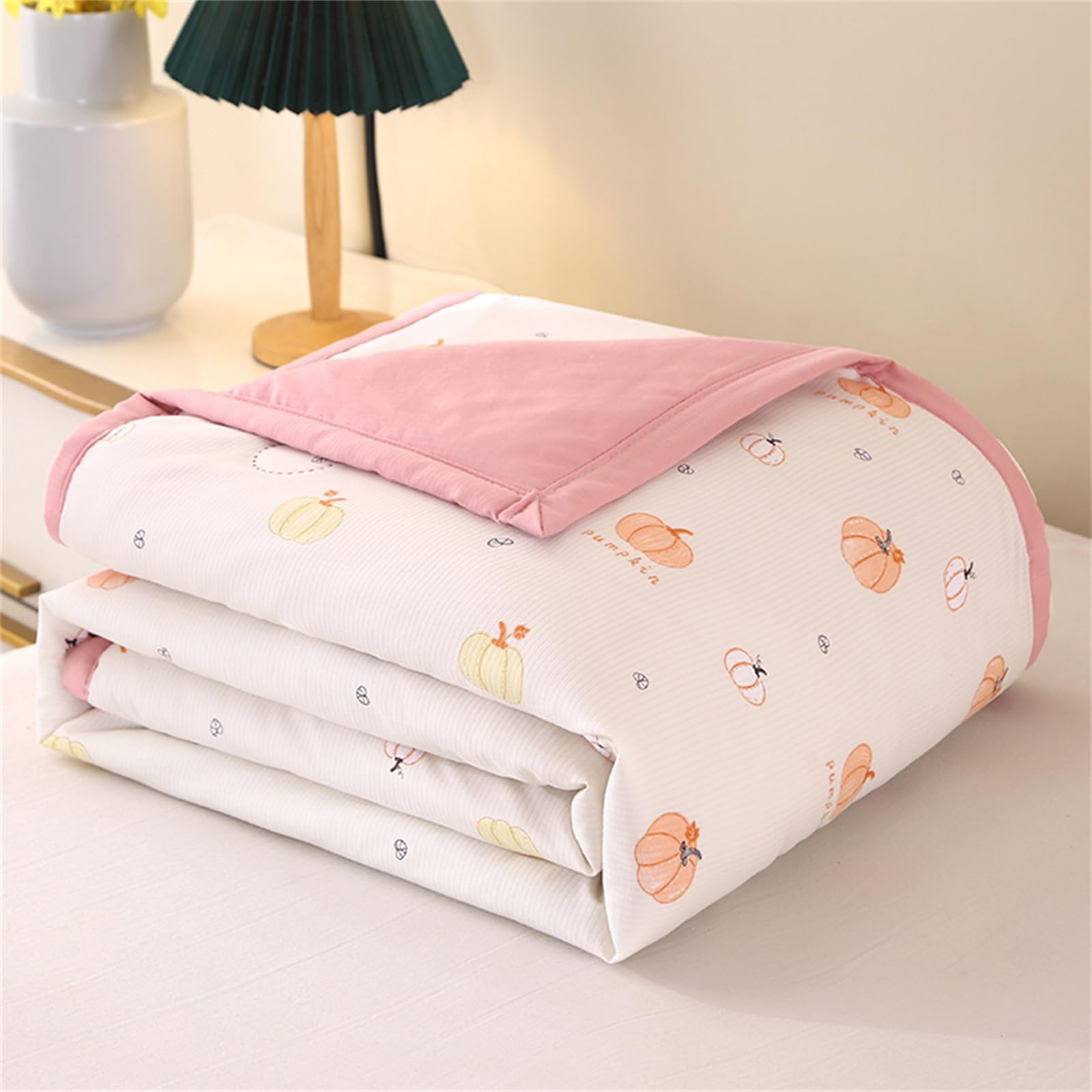 Odot Coverless Duvet 2.5 Tog Single Double King Size, Reversible Summer Quilted Duvet Cosy and Lightweight Quilt Breathable Bedspreads Quilted Throw for Beds (Pumpkin,200 * 230cm)