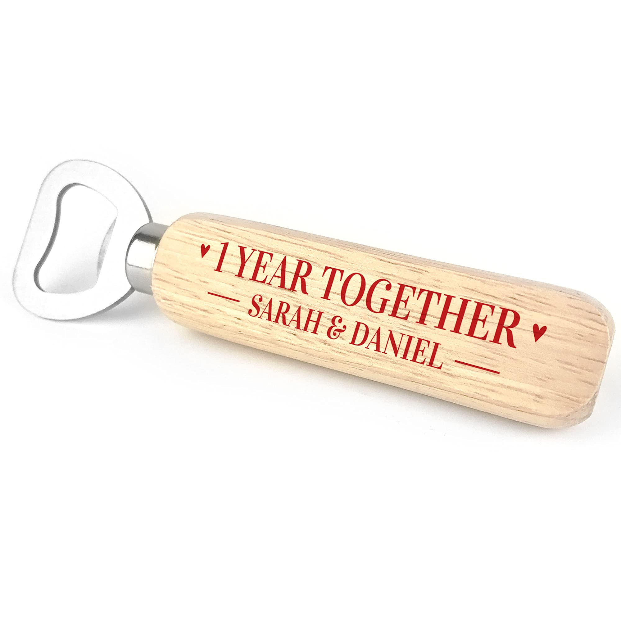 1 Year Together Anniversary Personalised Bottle Opener Boyfriend Girlfriend Gift