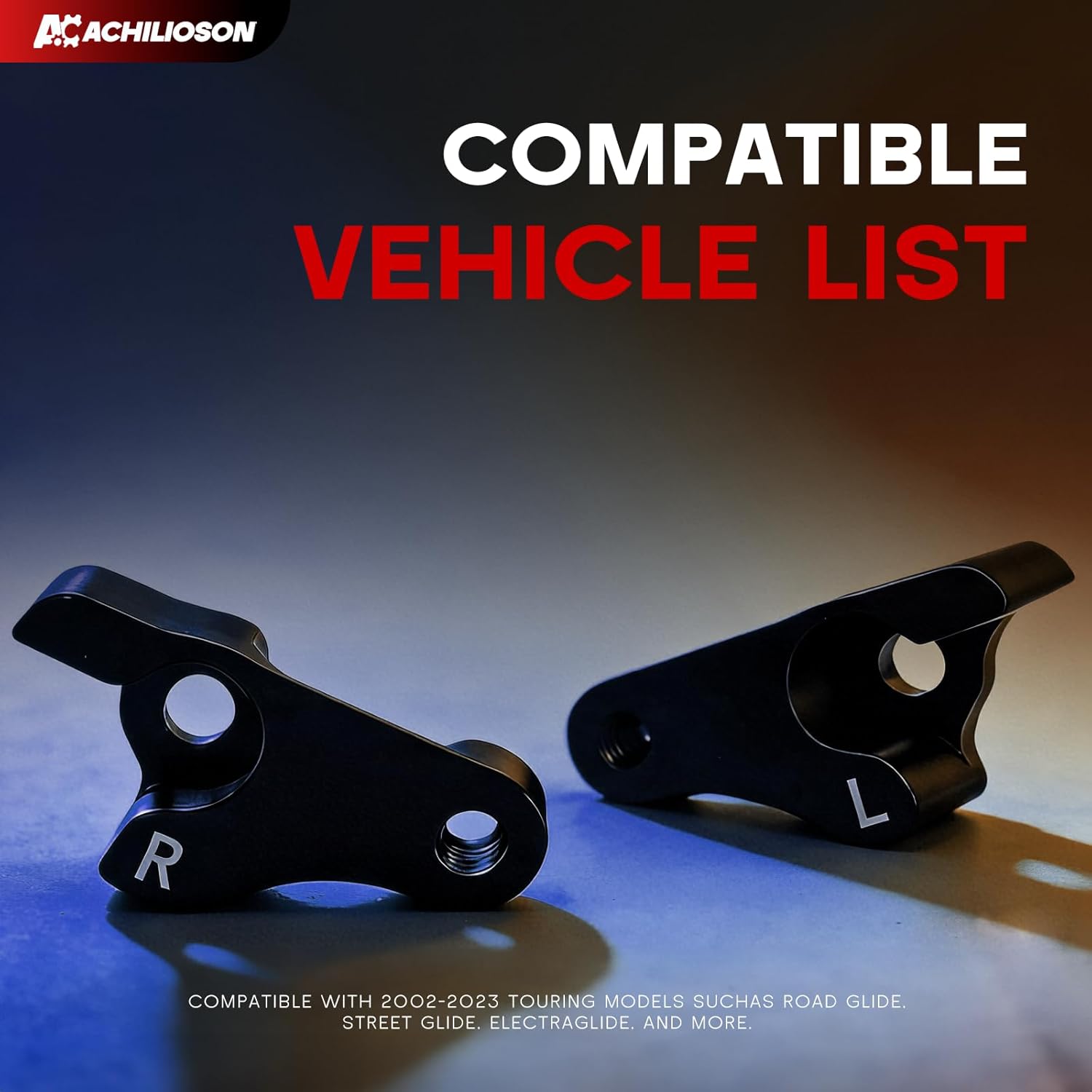 2 Inch Lowering Blocks Kit for Rear Suspension compatible with Harley Davidson Touring Street Glide Road Glide Electra Glide (2002-2023)