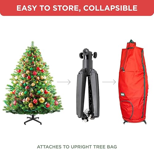 Miniatura 4 de Soporte rodante para árbol de Navidad para árboles artificiales de hasta 9 pies, base de soporte para árbol de Navidad resistente con ruedas y base