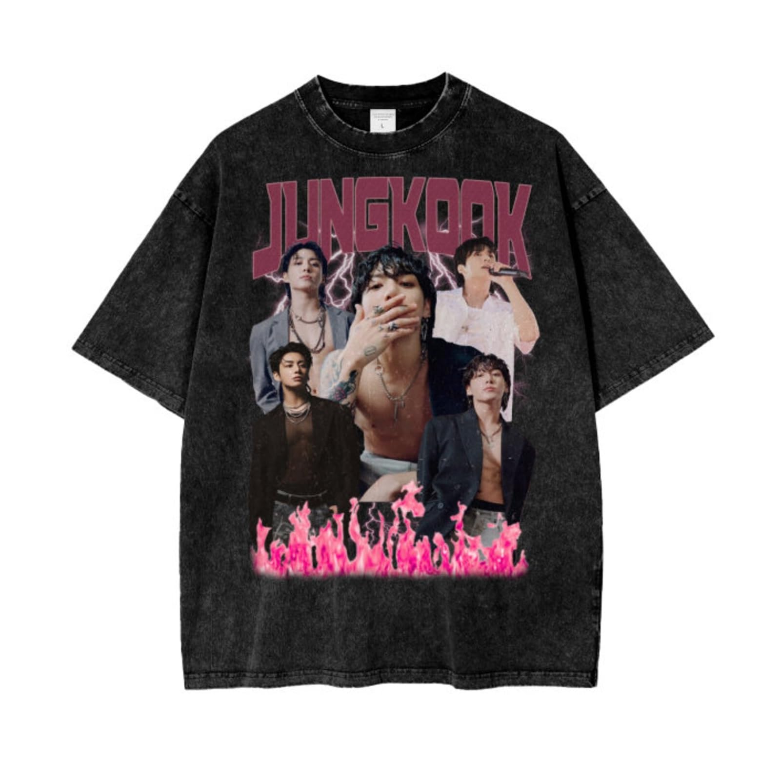 Generic Jungkook Merch Camisetas Vintage Camiseta Coreana K-Pop for niñas, Mujeres y Hombres