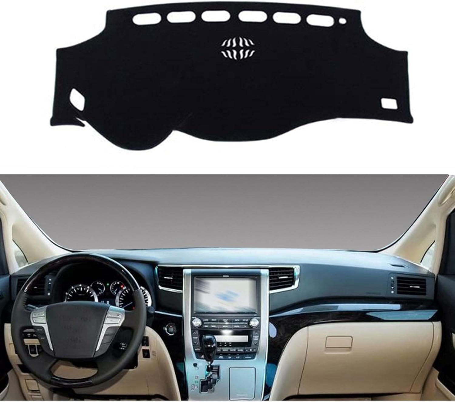 ZhangXD Car Dashboard Cover for Toyota Alphard Vellfire AH20 2008-2015, Non-Slip Dash Board Sun Shield Protector Anti-Glare Anti Dust Interior Accessories