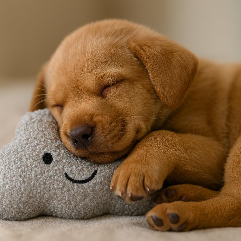 HugglePets Tiny Tails Clive Cloud Dog Toy | for Small Dogs and Puppies | Grey 18cm | Soft Teddy-Texture Smiley Face Design Squeaking Comforter | Gentle on Little Teeth | Cute Comfort Plush Squeaky Fun