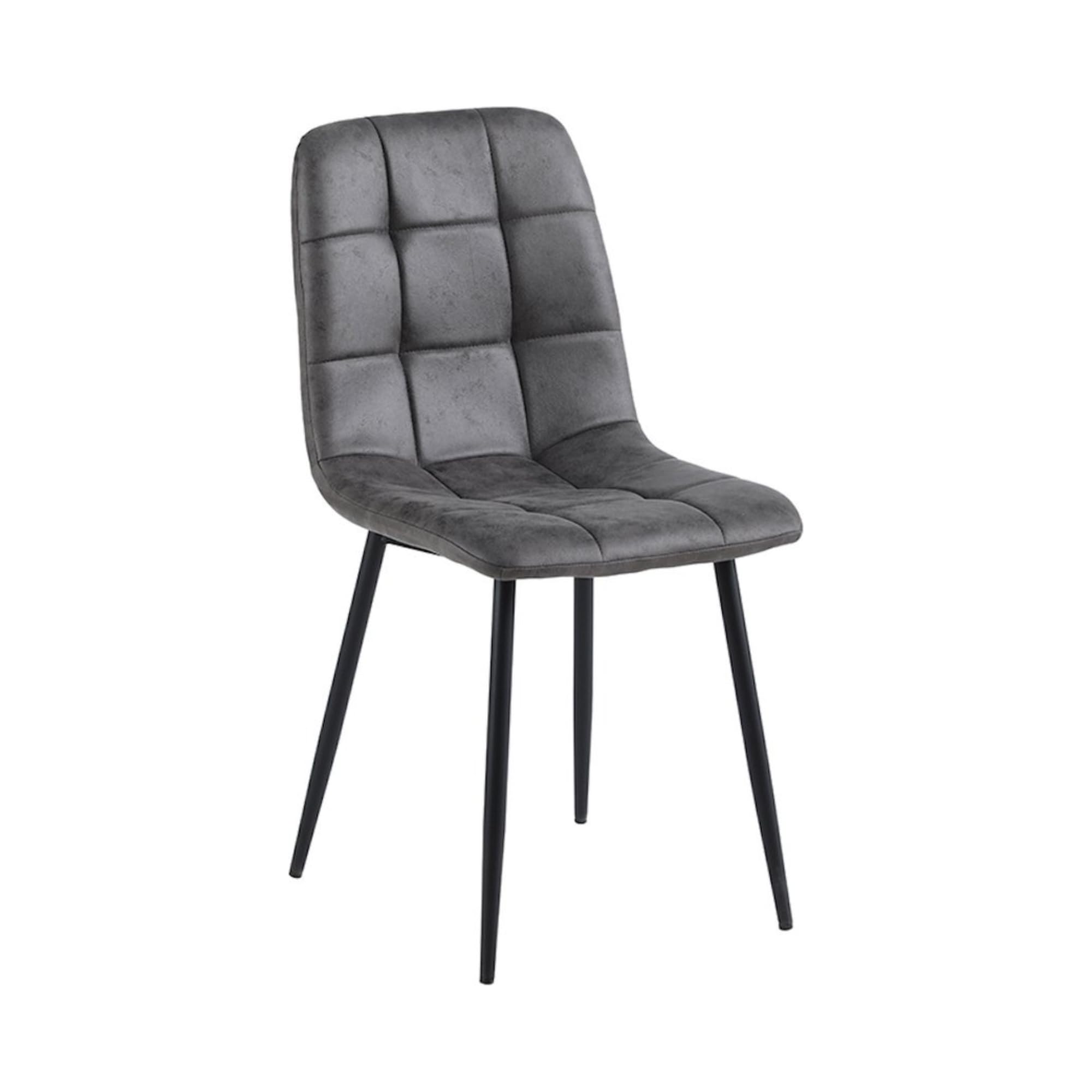 Chaises de Salle à Manger Ela, Lot de 2, Anthracite, Microfibre, Chaise de Cuisine, Pieds en métal Stable, Chaise Chambre à Coucher, Chaise Salon