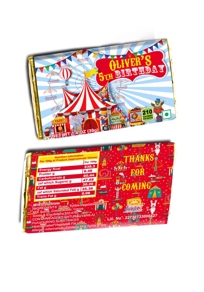 Pack of 10 Big Size Carnival Theme Home made Edible Chocolate |Carnival theme Return gifts |Party favors|Giveaways|Customize with Message (B0BWFJZTVP) Amazon Price History, Amazon Price Tracker