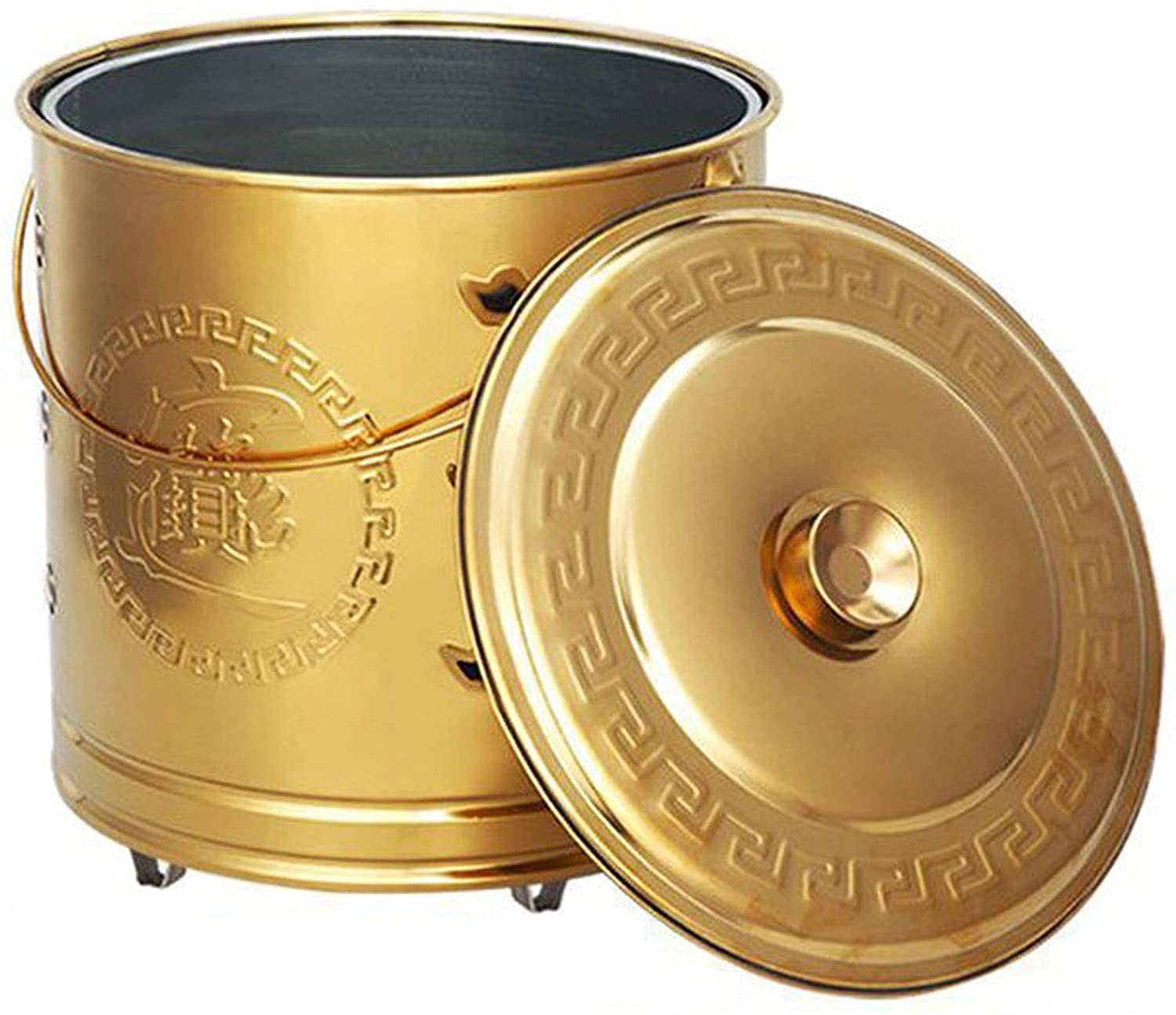 Secchio Per Cenere Con Coperchio Relaxdays - 19L, Acciaio, Con Paletta - Foto 10