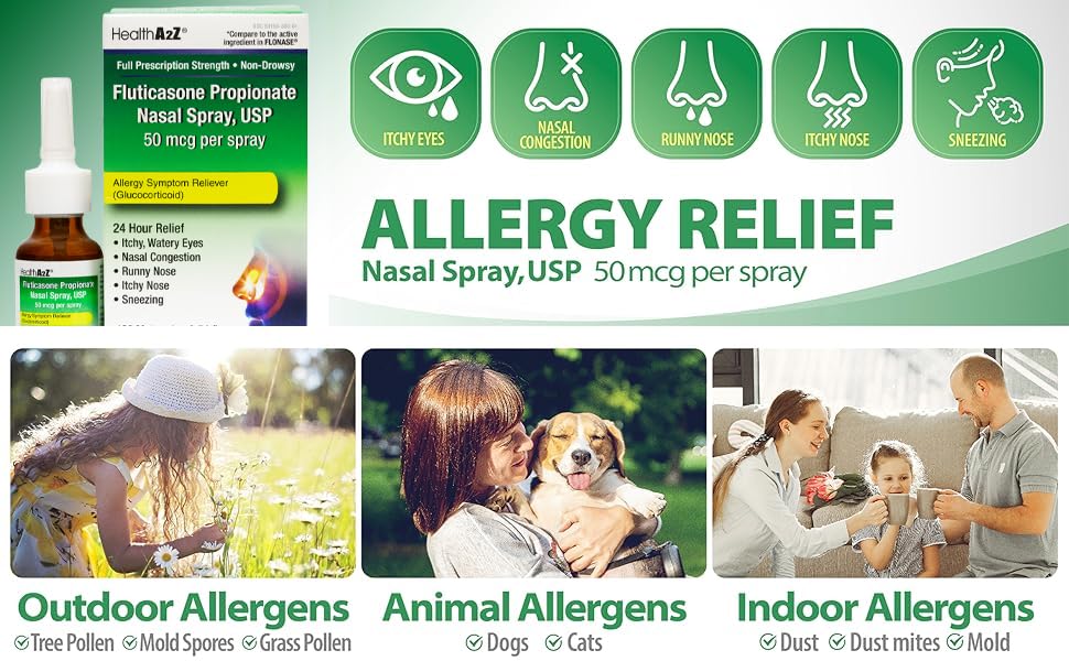 HealthA2Z Fluticasone Propionate Nasal Sprays, 24 Hour Allergy Relief,120 Sprays, 0.54 fl oz - Image 5