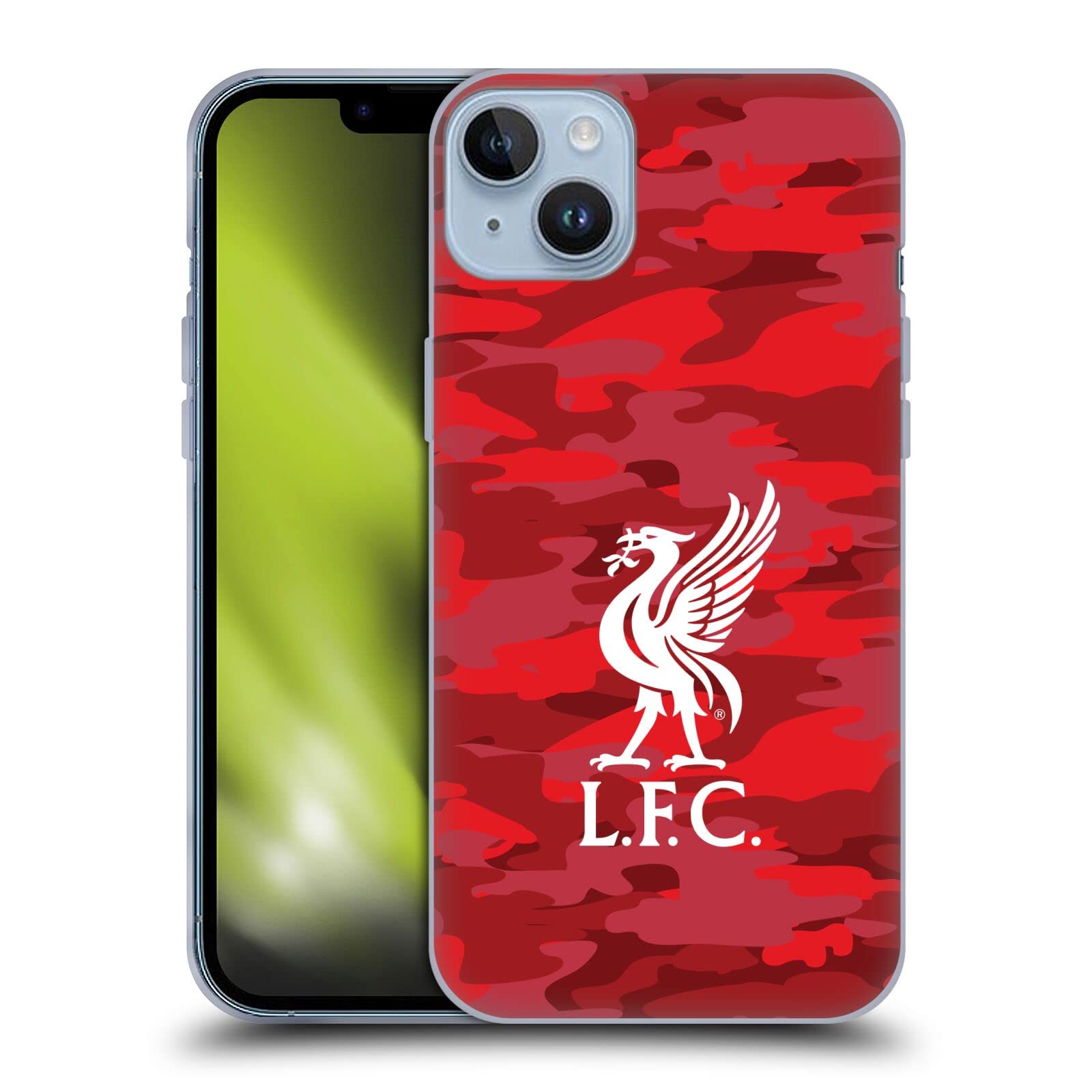 Head Case Designs Officially Licensed Liverpool Football Club Home Colourways Liver Bird Camou Soft Gel Case Compatible With Apple iPhone 14 Plus