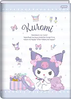 Kit de Cadernos Brochurão, Capa Dura, Kuromi, 80 Folhas, Embalagem com 5 Unidades, Jandaia