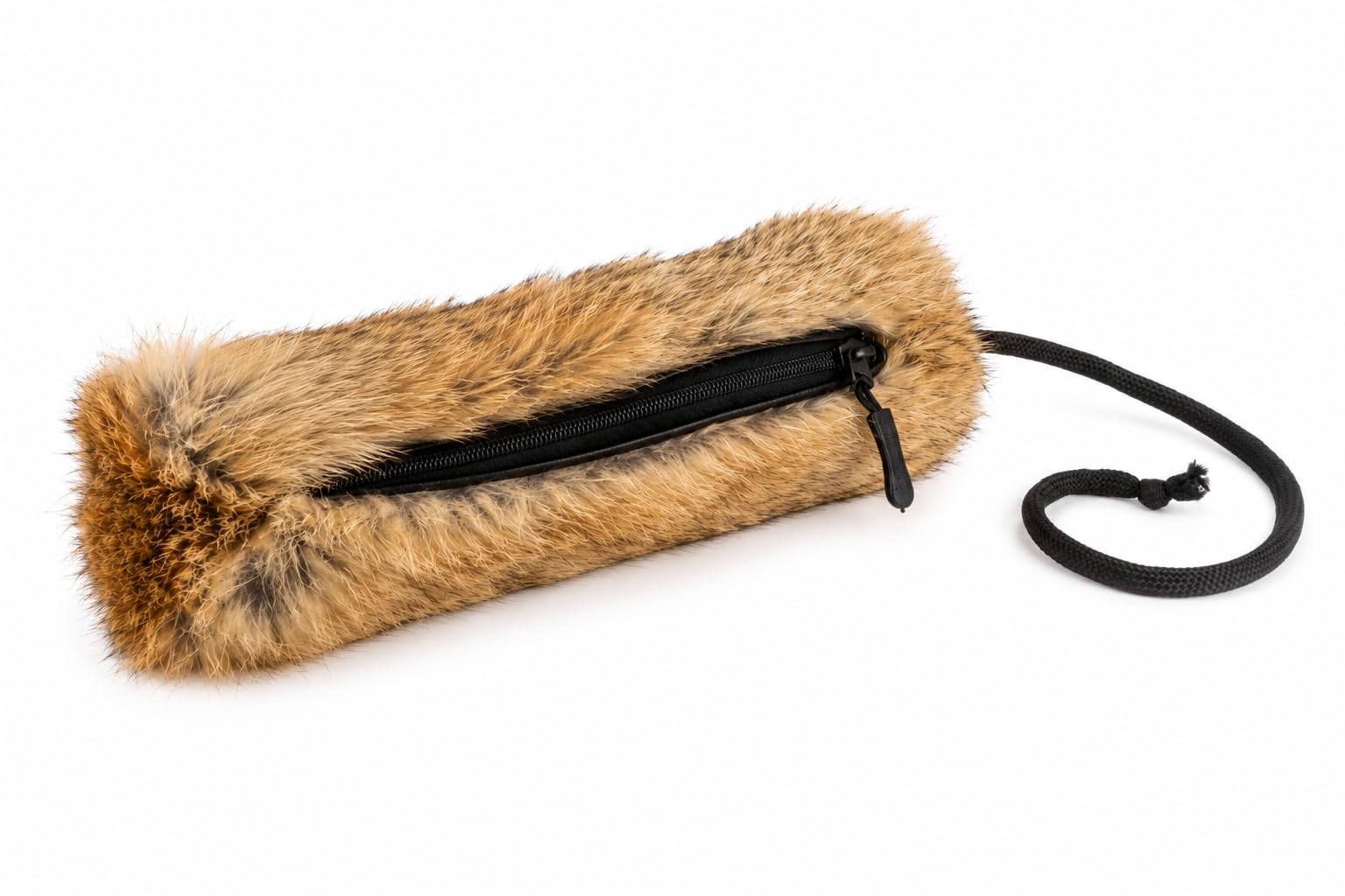 Robuster Futterbeutel aus Kaninchenfell für Hunde – Trainingsbeutel mit Reißverschluss & Kordel – Nasenarbeit & Belohnung – Hundetraining - Futterdummy für Jagd- & Apportiertraining