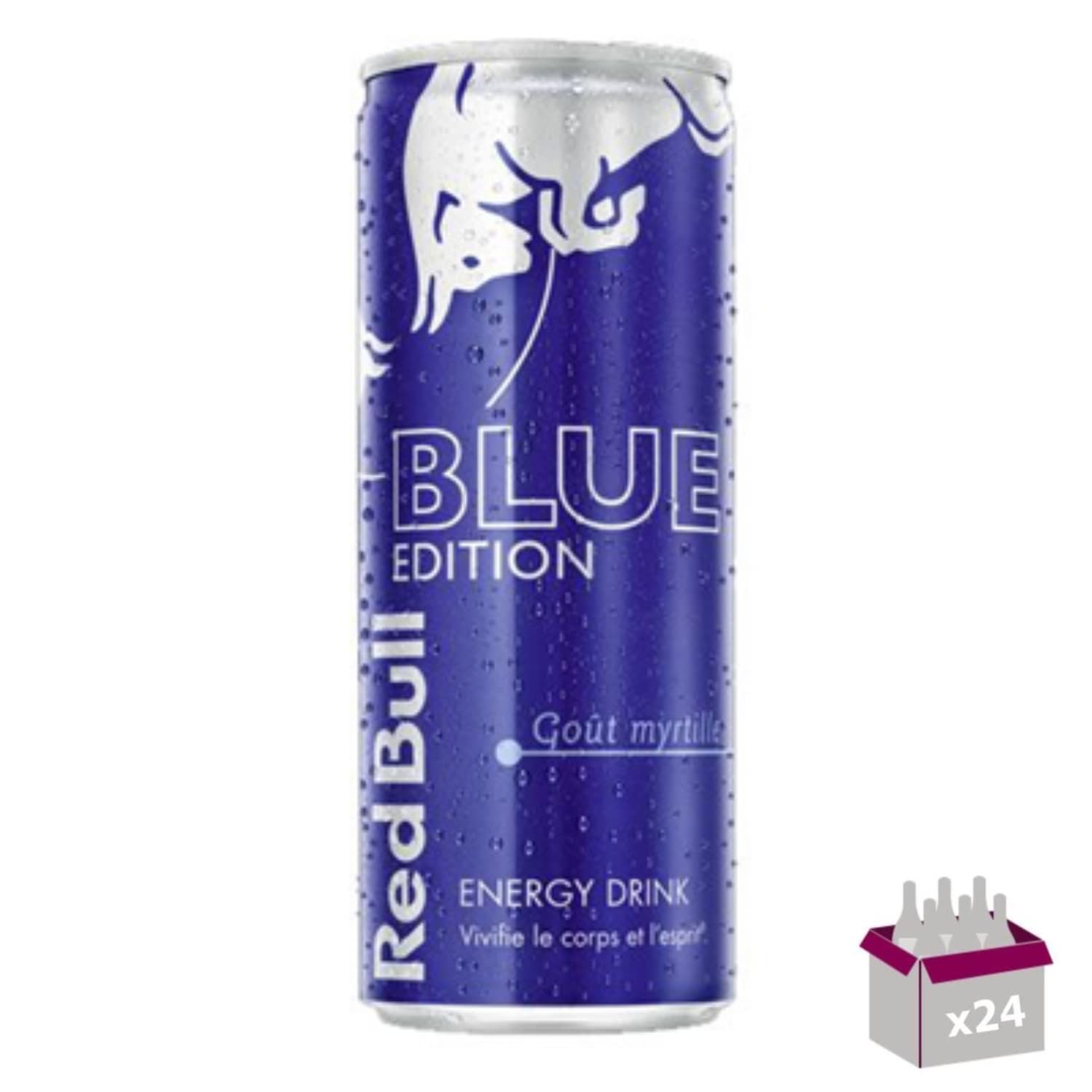 Boisson Énergisante Red Bull Blue Edition Myrtille - 24 x 25cL
