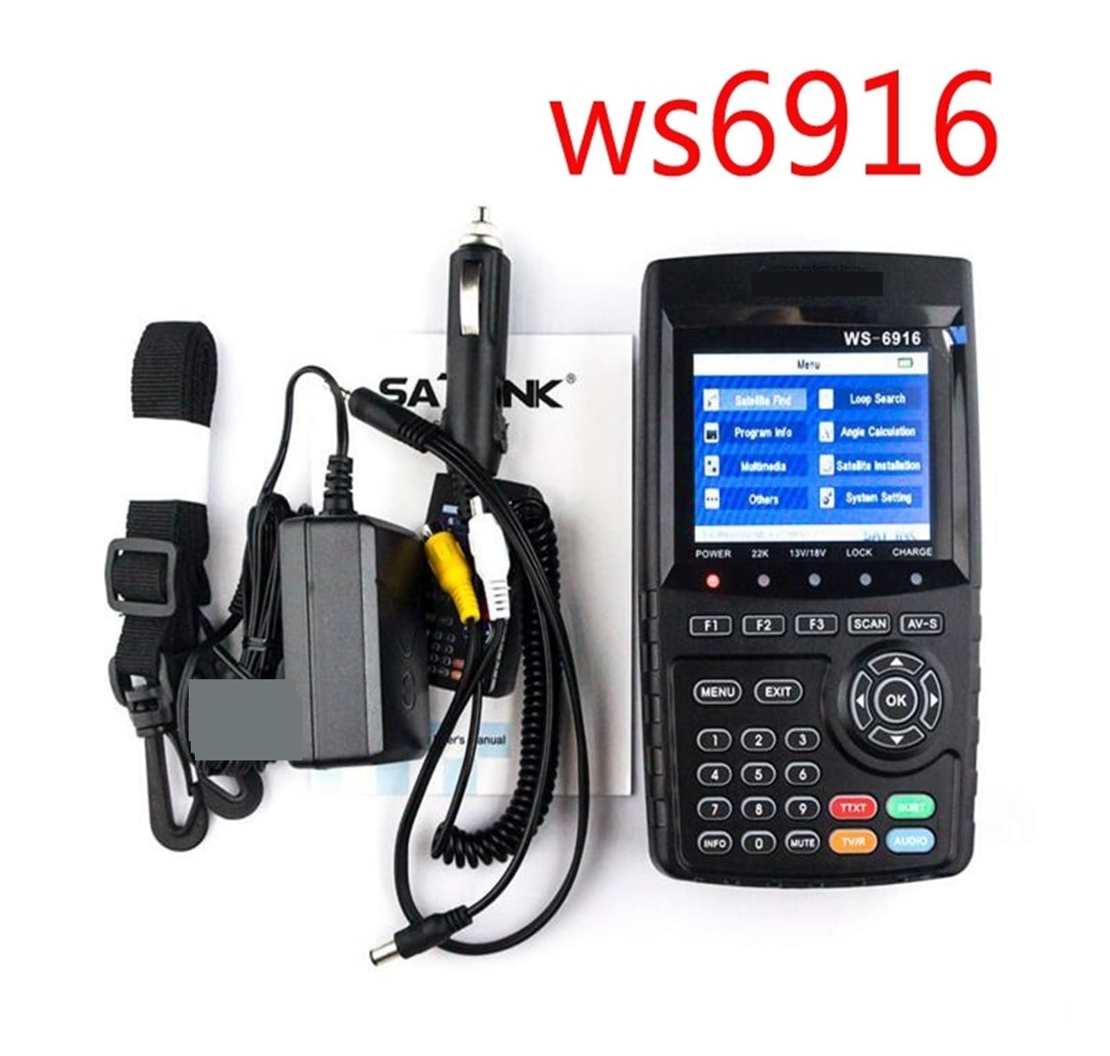 Buscador de SatéLite, Satfinder Dvb S2 DVB-S2 Digital Satellite Finder Meter MPEG-2/MPEG-4 WS 6916 Full Hd H.264 con batería Lion