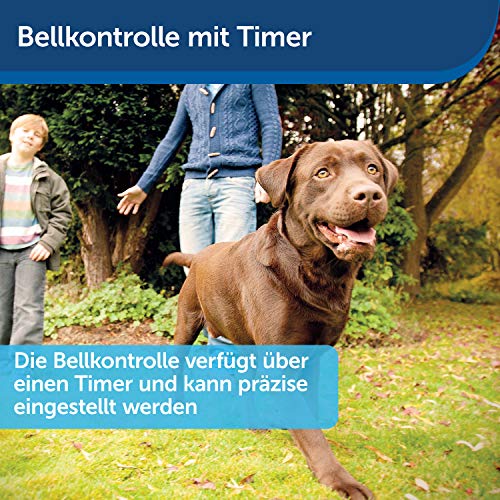 PetSafe Ultraschall Bellkontrolle Deluxe für Außenbereiche, Anti- Bellkontrolle mit digitalem Timer, 15 Meter Reichweite, Hundeerziehung ohne Halsband, ohne Stromschlag, batteriebetrieben