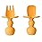 Bumkins Baby Utensils Set, Chewtensils Silicone Spoons for Dipping, Self-Feeding, Baby Led Weaning, Trainer Learning, First Stage Eating, Soft Practice Fork and Spoon, Babies 6 Months, Tangerine