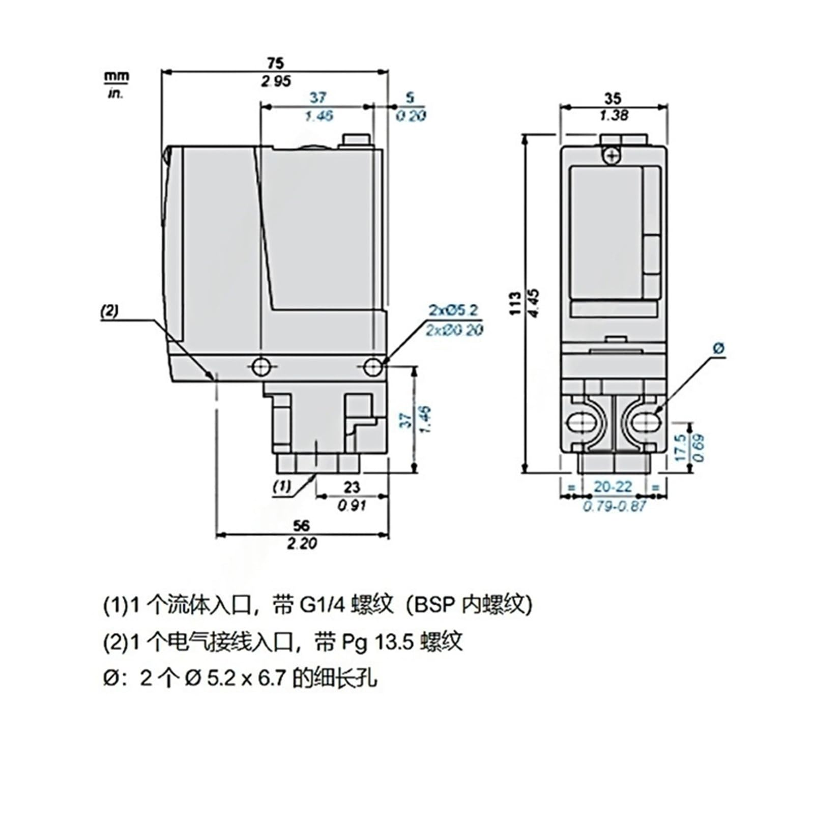 XMLA035A2S11 Pressostato intervallo 1,5-35 bar