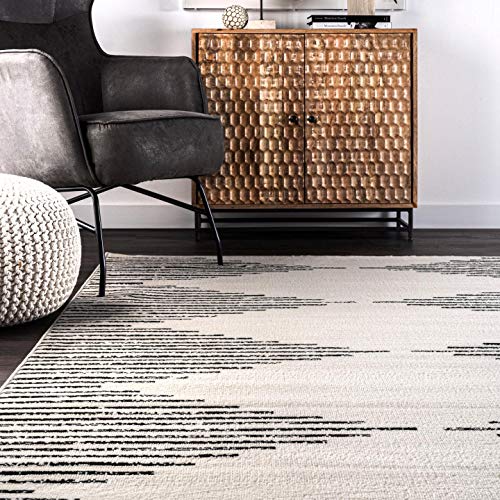 NULOOM Romina Diamond Stripes Area Rug, 5x8, Grey Best Deals and Price