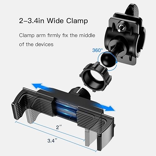 Miniatura 3 de YanHLQJY Soporte de teléfono para motocicleta, soporte de teléfono para bicicleta, soporte universal para teléfono de bicicleta, soporte ajustable