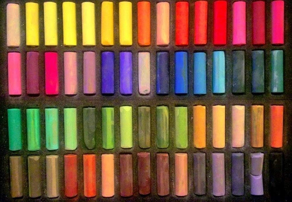 Rembrandt Soft Pastels 120 pcs,Selezione generale, 60 pezzi 1/2 bastoncini + 60 pezzi 1/1 bastoncini, (importazione Francia)
