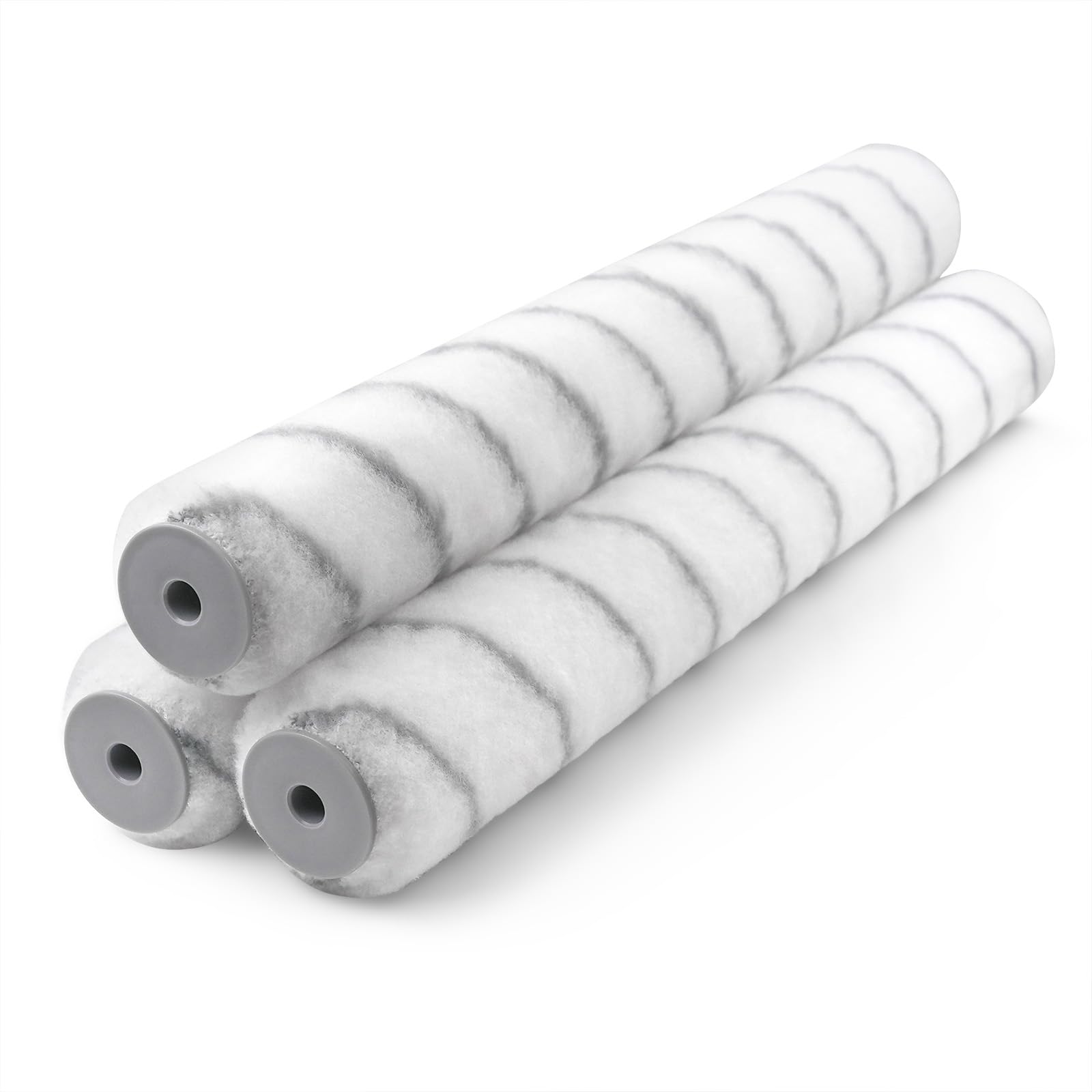 ROLLINGDOG 18" Paint Roller Sleeves - Shed-Resistant Polyester 12mm, 3 Pack