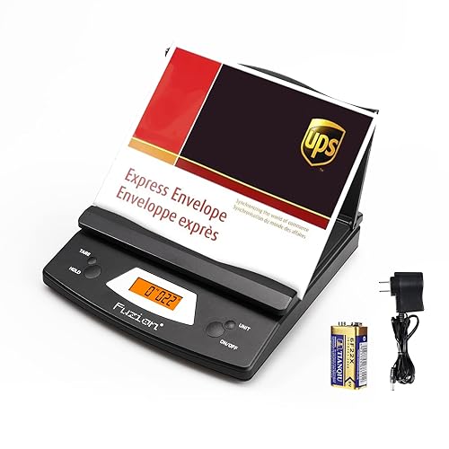 Fuzion Báscula postal de envío digital, escala de paquete de 86 lb/0.1 oz con función de retención y tara, escala de franqueo para paquetes de envío