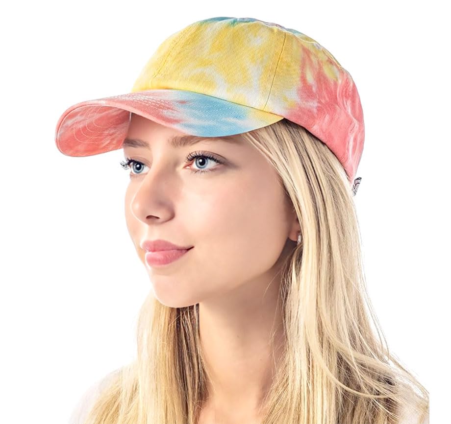 Image of Cotton Baseball Cap Dad Hat - Washed Low Profile Adjustable Hat for Men Women Casual Outdoor Running Golf