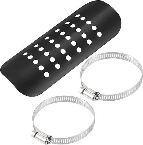 X AUTOHAUX 1 Unidades Universal Motocicleta Escape Escudo Calor Escudo Tubo Protector De Escape Silenciador Protector Negro