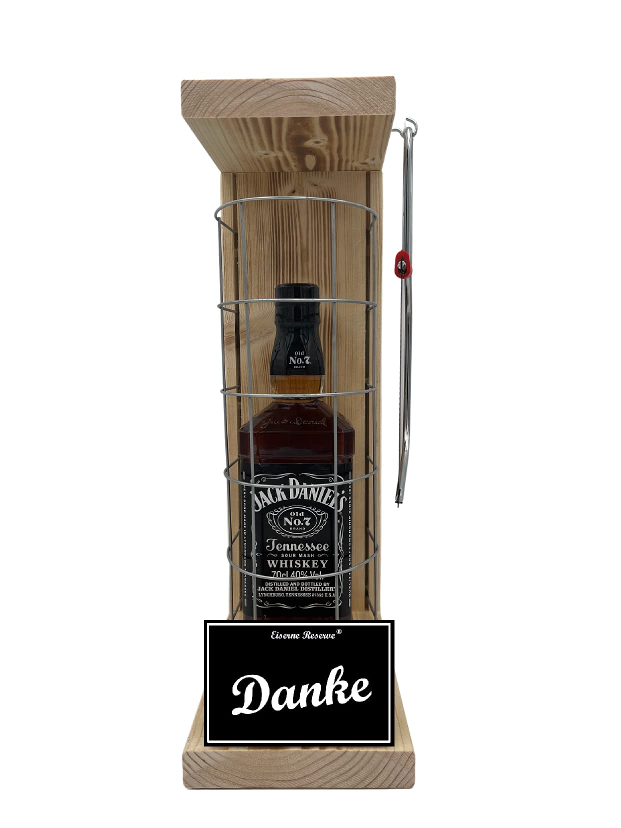 Whiskey J.Daniel Dankeschön Geschenk Danke - Eiserne Reserve Gitterkäfig Geschenke zum Danke sagen - Text s/w Danke Whisky (1 x 0.70 l)
