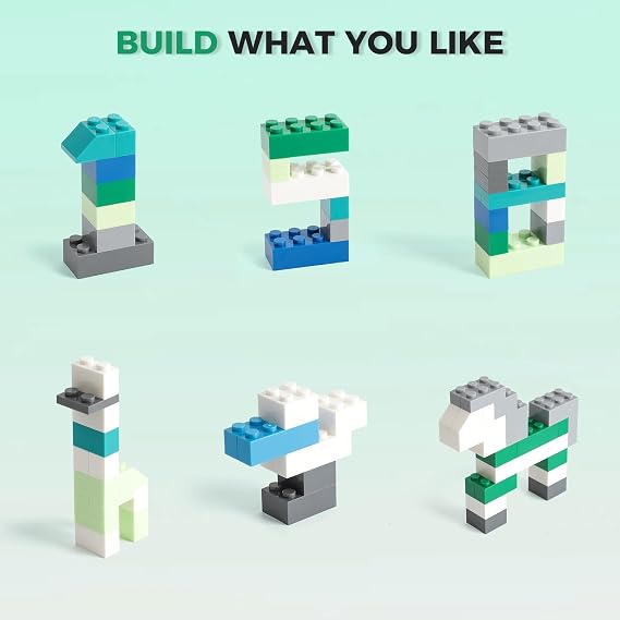 HUIZDQ 1500 Pieces Building Bricks, Classic Bulk Small Blocks, Classic Building Bricks Set Basic Building Blocks Compatible with All Major Brands(Boy Colour)