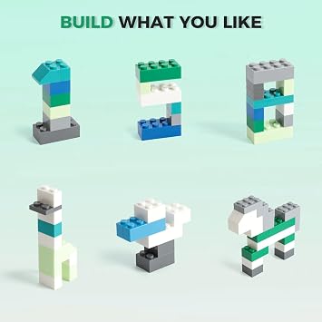 HUIZDQ 1500 Pieces Building Bricks, Classic Bulk Small Blocks, Classic Building Bricks Set Basic Building Blocks Compatible with All Major Brands(Boy Colour)