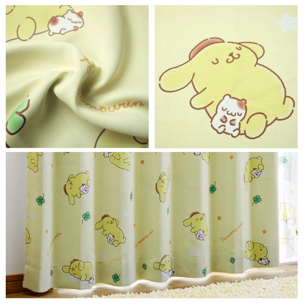 Amazon｜サンリオ(SANRIO) ポムポムプリン 2級 遮光 遮熱カーテン2枚