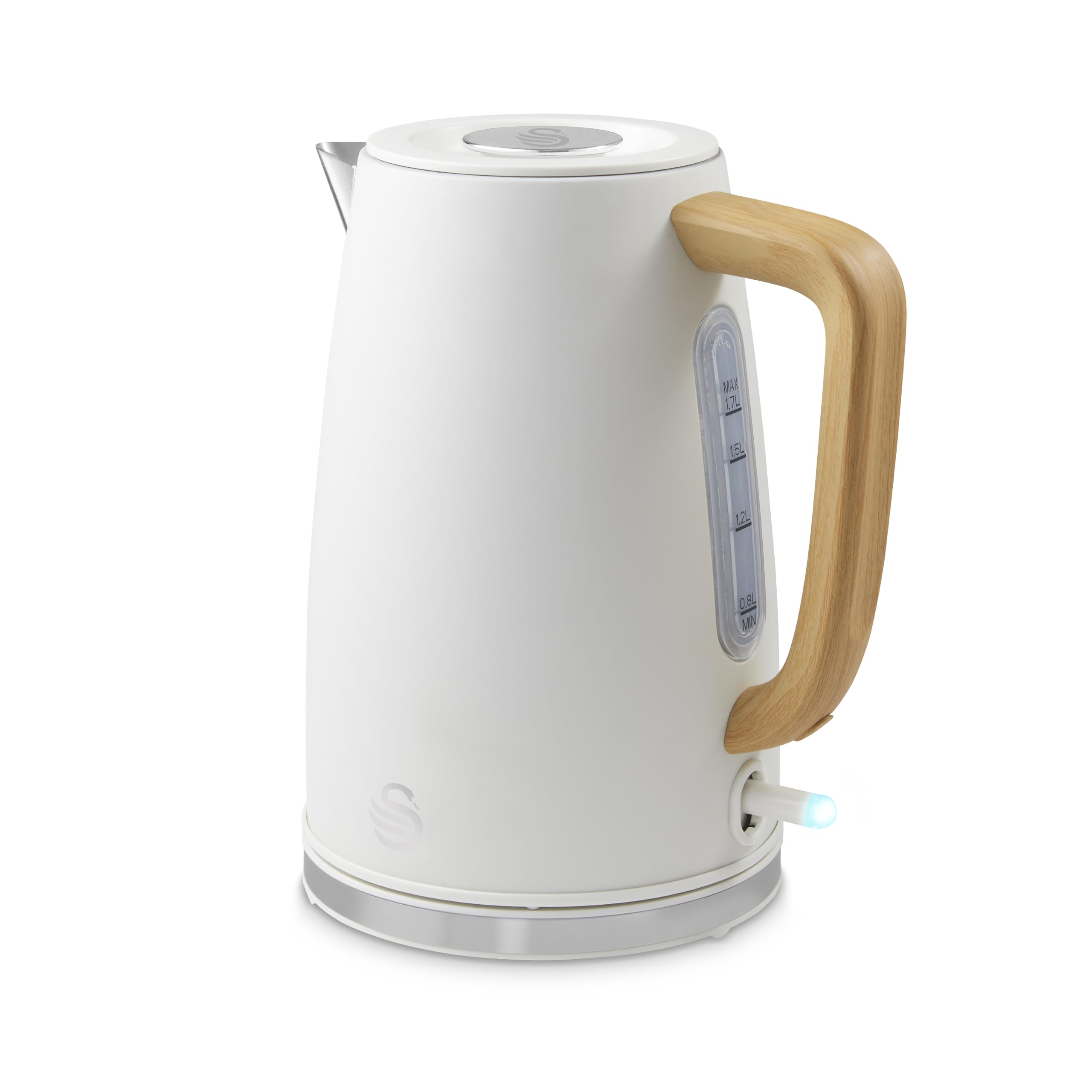 Swan Fjord Jug Kettle Wooden Accents Sk19024wht (White)