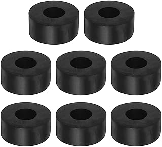 uxcell 8個 ゴムスペーサー 外径40mm 内径16mm 厚さ10mm ネオプレン製 丸型 防振 防音 アイソレーションパッド ゴムワッシャー ブッシング ホーム カー ボート用アクセサリー 黒