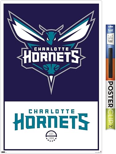 Miniatura 6 de Trends International NBA Charlotte Hornets - Póster de pared con logotipo 21, 22.375 x 34 pulgadas, paquete de póster y montaje