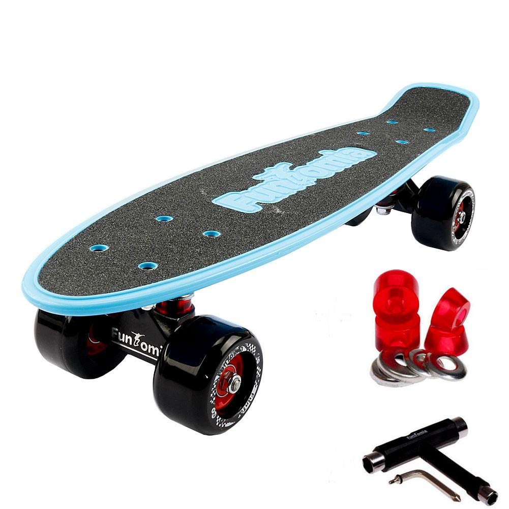 FunTomia Miniboard Cruiser Skateboard mit 70/65mm Big Wheel Rollen inkl. MACH1 Kugellager