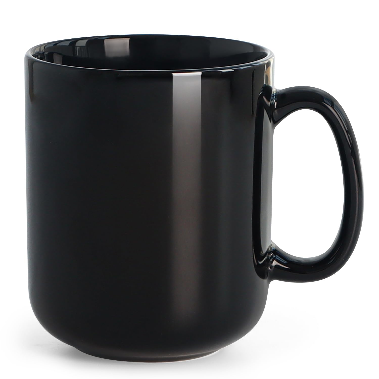 harebe 20 OZ Large Coffee Mug, Smooth Ceramic Tea Cup for Office and Home, Big Capacity with Handle, Black