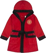 Manchester United Baby Dressing Gown Toddler Robe Hooded Fleece OFFICIAL Gift