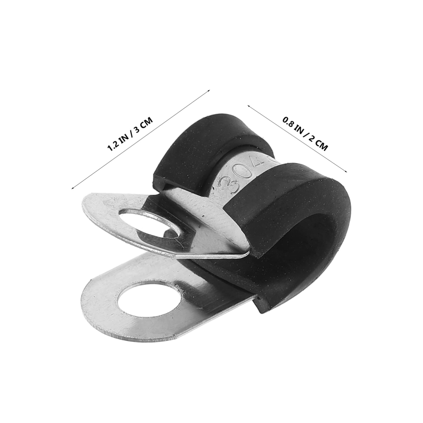 Morsetto per Tubo R in Acciaio Inox 100 Pezzi 6mm Argento
