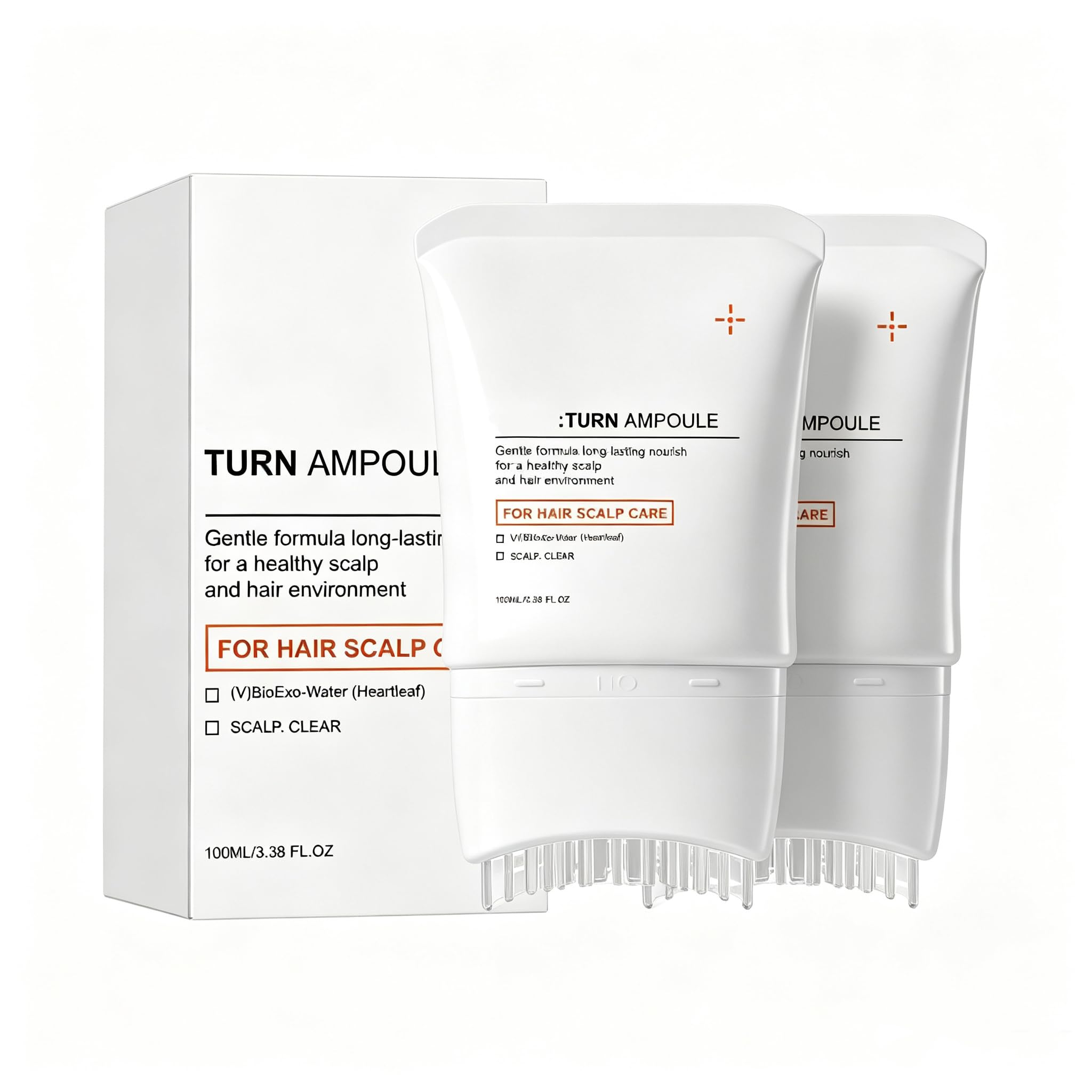 Siero per la cura del cuoio capelluto con pennellino integrato, linea coreana leggera per la cura dei capelli, 100 ml | 2 flaconi