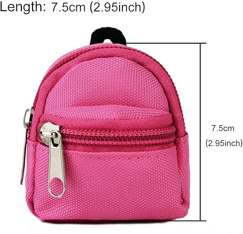 Miniatura 7 de Mochila de muñeca de 8 piezas para bolsas de muñeca, bonita mochila con cremallera, mini bolsa de muñeca, accesorios para muñeca, mochila para