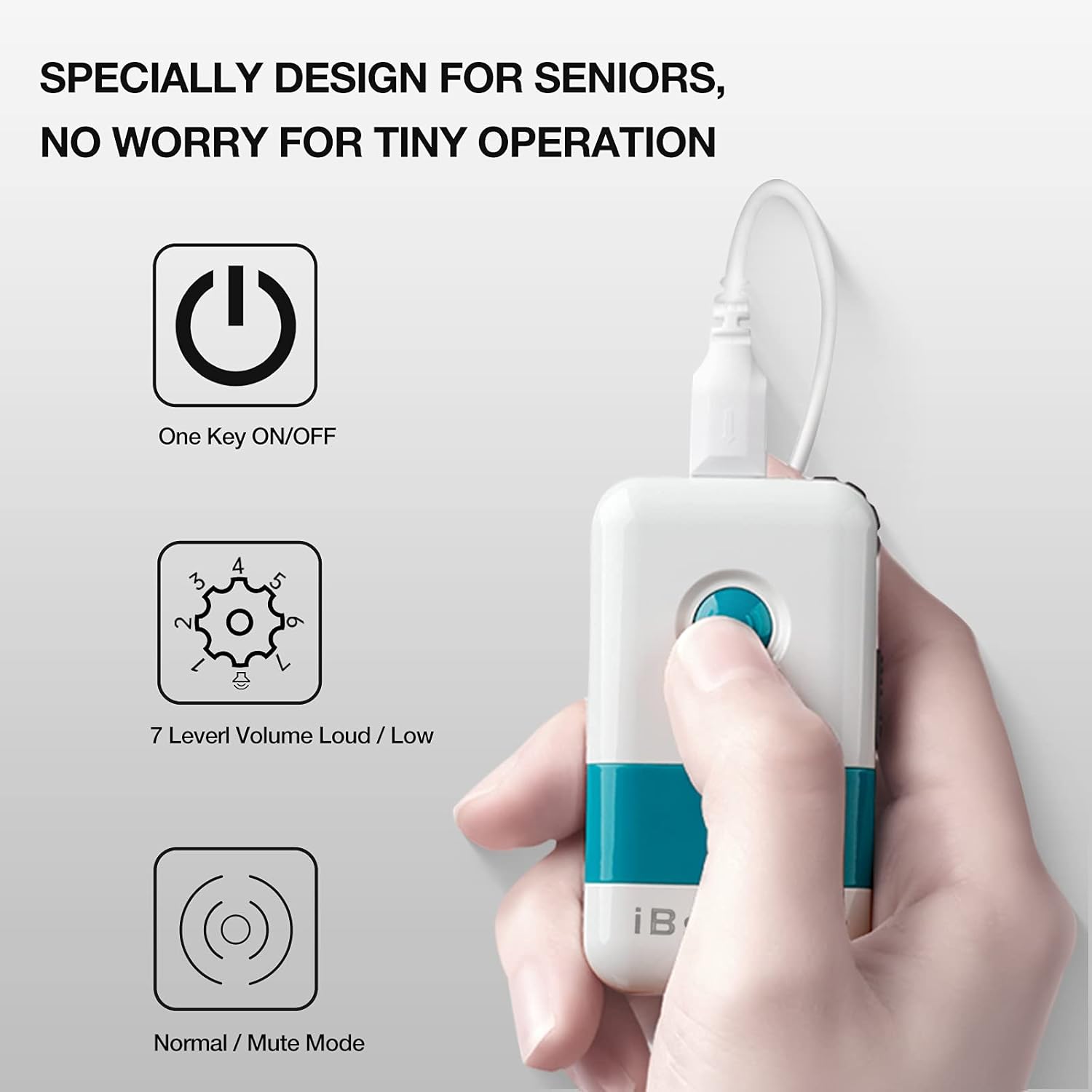 iBstone Powerful Personal Sound Hearing Amplifier, Rechargeable Pocket Hearing Aid for Mild to Severe Hearing Loss, PTK05, Both Ear : Health & Household