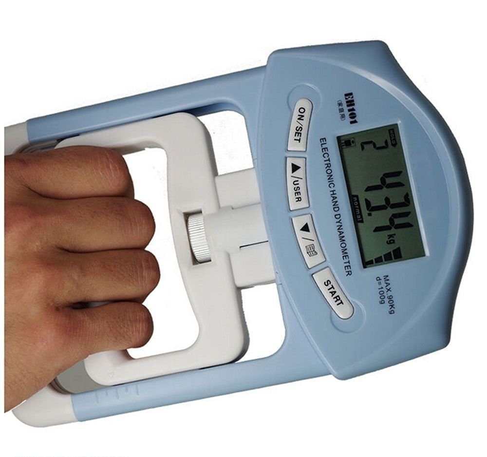 200Lb/90kg Dinamómetro Digital de mano fuerza de agarre Medición Meter Auto captura mano Grip de alimentación,potencia de agarre electrónico
