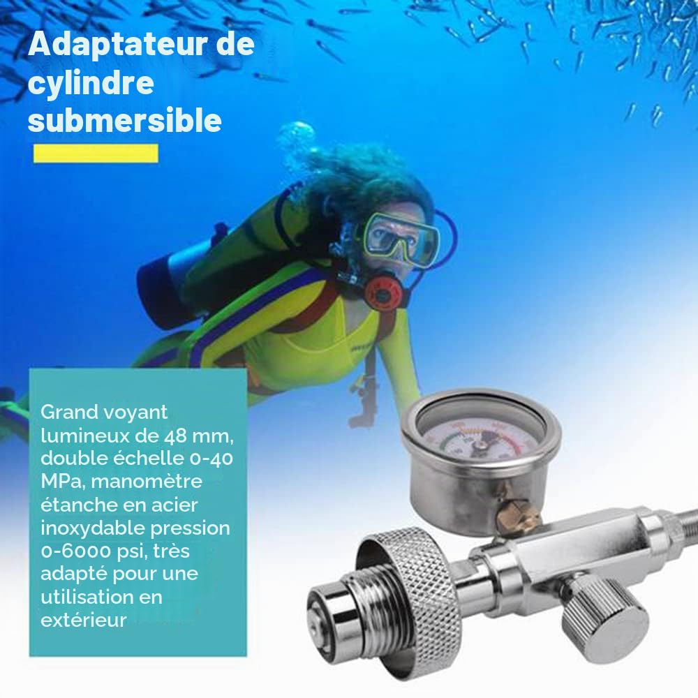 Charge pour PCP Air Full Station pour cylindre de plongée avec G5/8" DIN et tuyau de ressort de 50 cm
