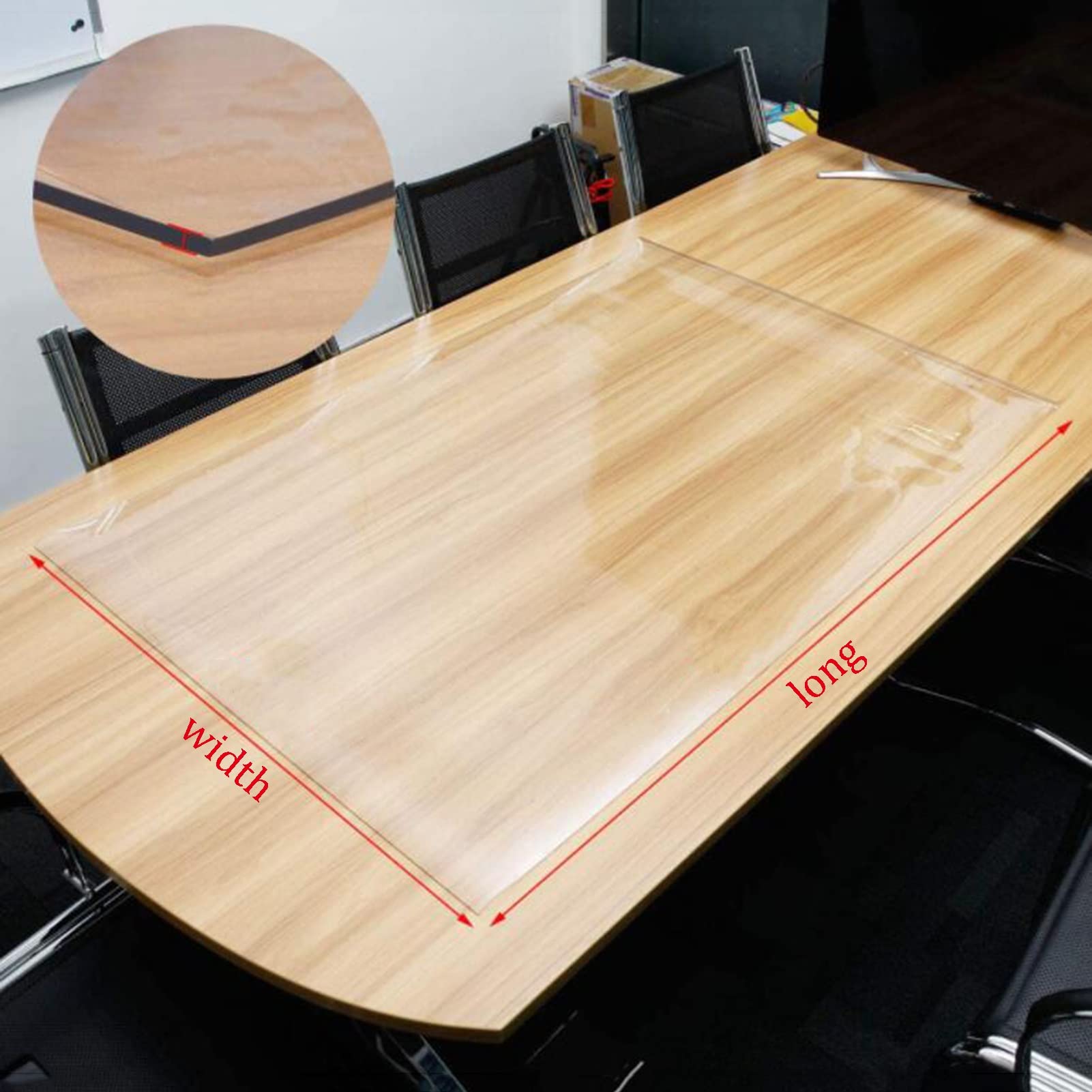 Tappetino protettivo da scrivania traslucido opaco satinato per comodino, mobile TV in legno duro, copertura per tavolo in plastica per protezione della superficie, spessore 2,0 mm, dimensioni 70 x