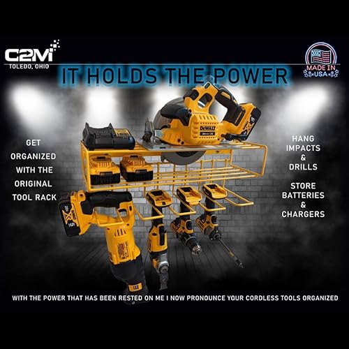 Miniatura 8 de c2M Estante flotante de alta resistencia para herramientas  Estante de almacenamiento montado en la pared para herramientas de mano y eléctricas,