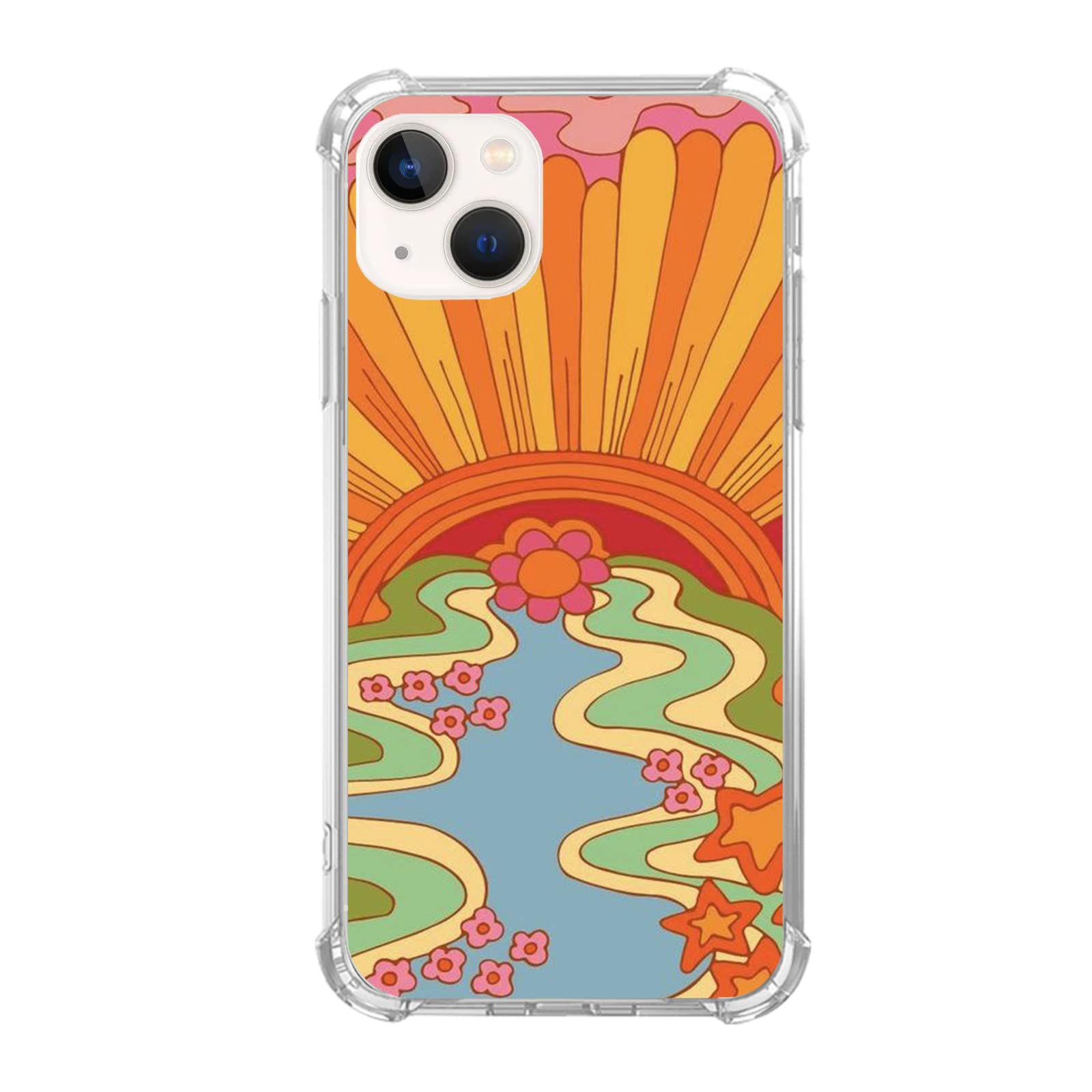 Retro 70s Groovy Phone Case Compatible with iPhone 13, Retro
