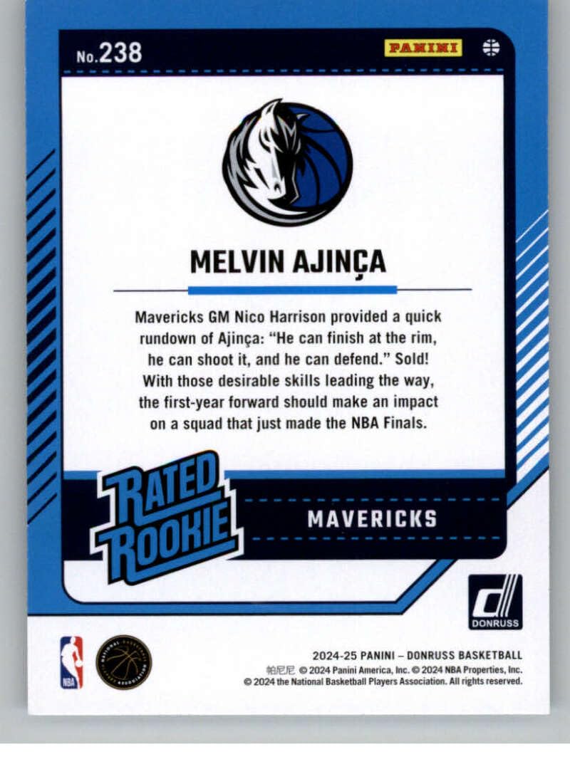 Amazon.com: 2024-25 Donruss #238 Melvin Ajinca RC Rookie Card