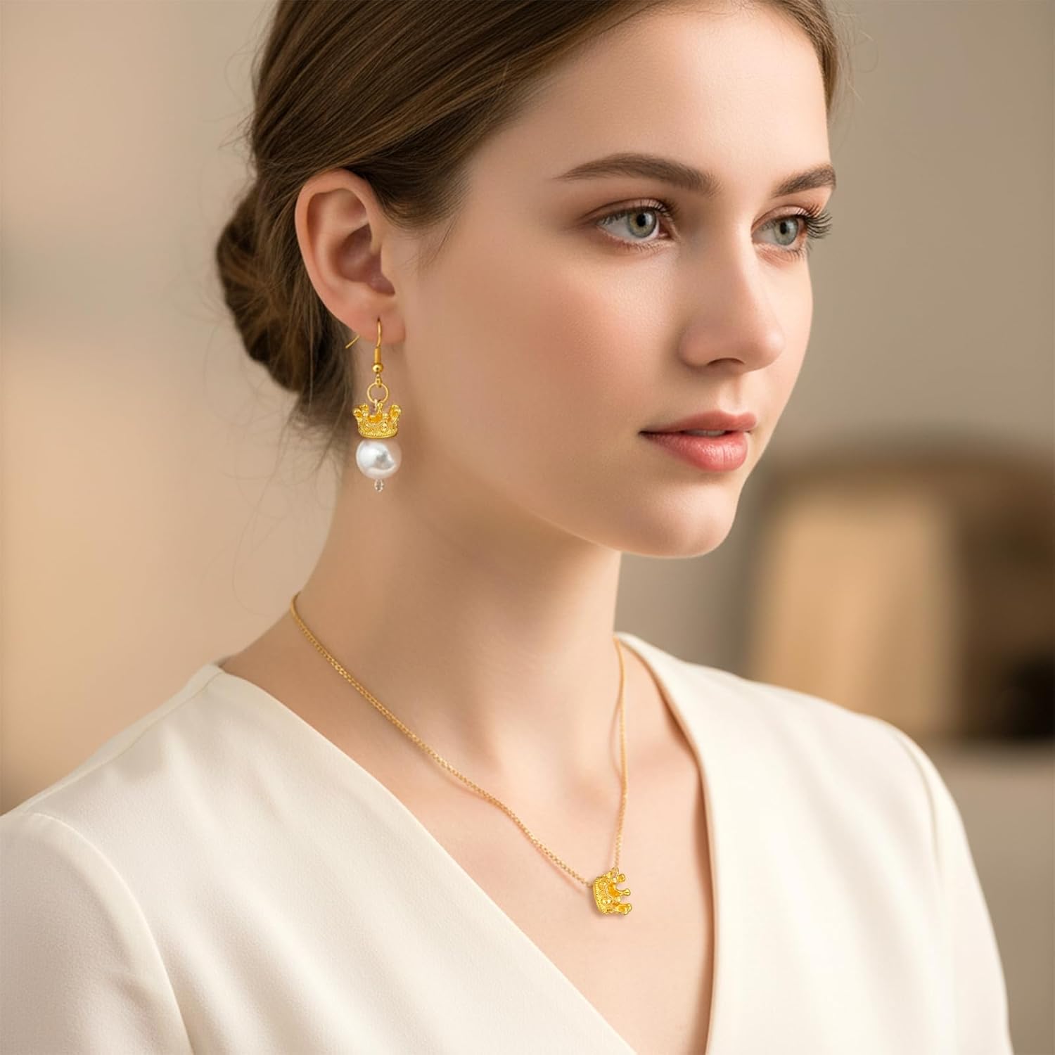 100PCS Gold Mini Crown Charms for Jewelry Making, Vintage Crown Beads Bulk, Large Hole Spacer Beads for Crafts, DIY Craft Supplies for Necklace Bracelet Earring Making, Handmade Jewelry - Image 7